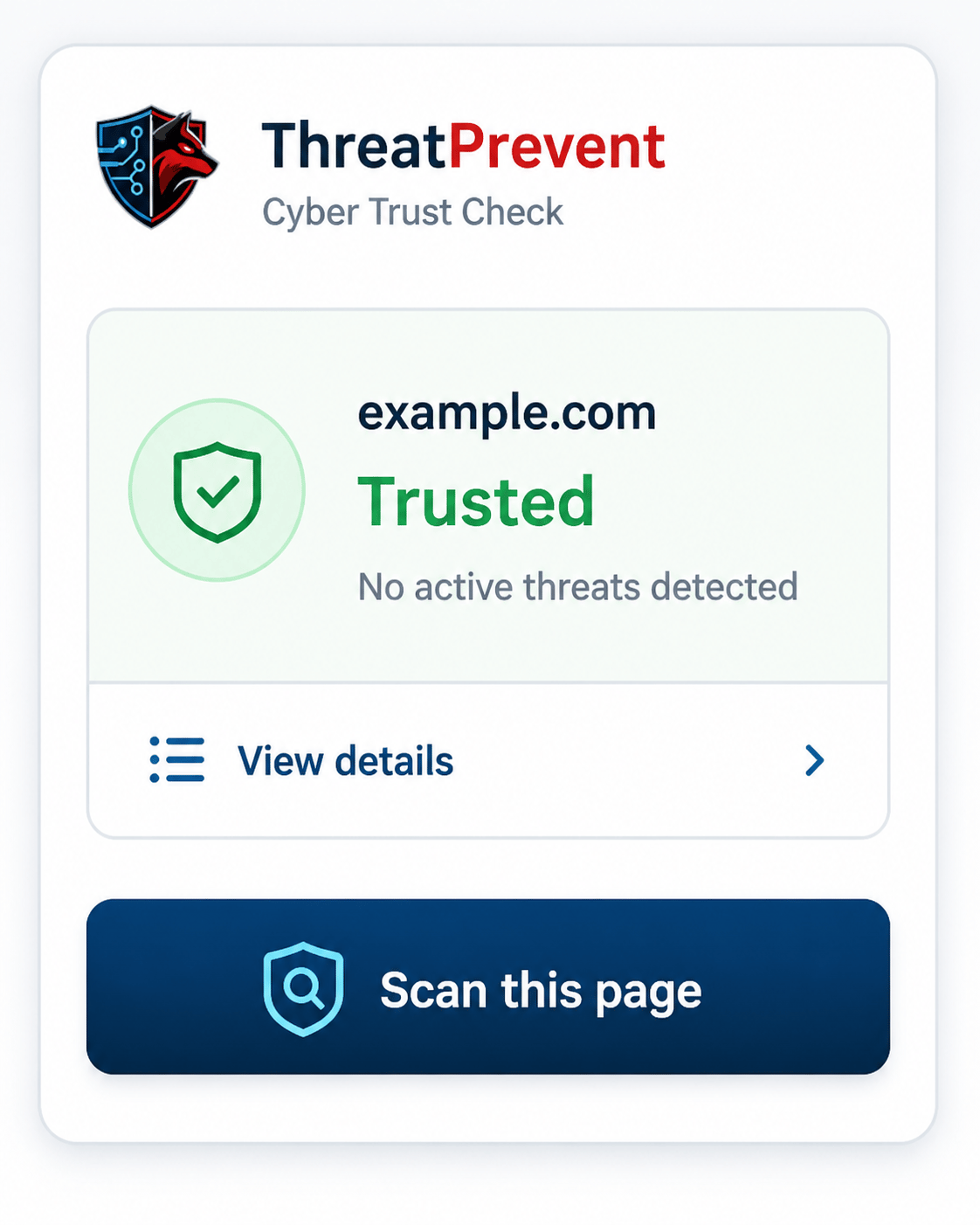 ThreatPrevent browser extension trust result